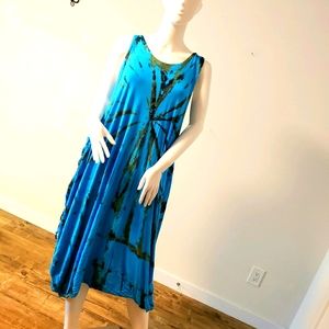 TIE DYE Rayon GunySak Pouch Pocket Dress-**2 Colors**-NEW OS